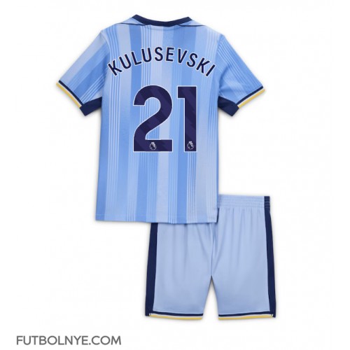 Camiseta Tottenham Hotspur Dejan Kulusevski #21 Visitante Equipación para niños 2024-25 manga corta (+ pantalones cortos)